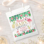 トロピカルサマービーチルアウ（ハワイ式宴会）ガールズベビーシャワー フェイバーバッグ (クリップ留めされた状態)
