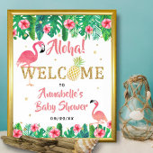 トロピカルサマービーチルアウ(ハワイ式宴会)ガールズベビーシャワー ポスター