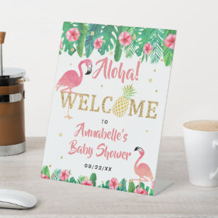 トロピカルサマービーチルアウ（ハワイ式宴会）ガールズベビーシャワー 台座サイン