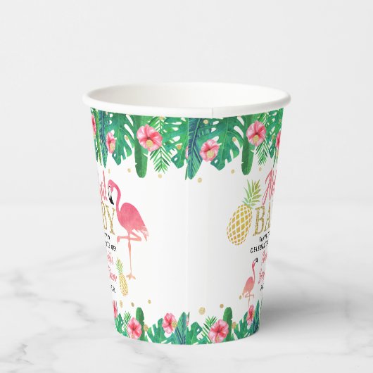 トロピカルサマービーチルアウ（ハワイ式宴会）ガールズベビーシャワー 紙コップ (右)