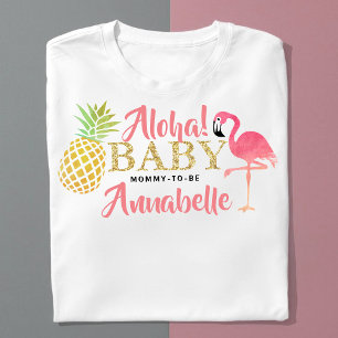 トロピカルサマービーチルアウ（ハワイ式宴会）ガールズベビーシャワー Tシャツ