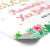 トロピカルサマービーチルアウ（ハワイ式宴会）ガールズ誕生日歓迎 ポスター (角)