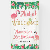 トロピカルサマービーチルアウ(ハワイ式宴会)ガールズ誕生日歓迎 横断幕 (縦)