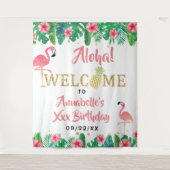 トロピカルサマービーチルアウ(ハワイ式宴会)ガールズ誕生日 タペストリー (正面)