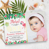 トロピカルサマービーチルアウ（ハワイ式宴会）ガールズ1歳実在誕生日 箔招待状