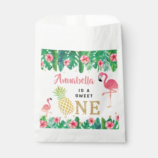 トロピカルサマービーチルアウ（ハワイ式宴会）ガールズ1st誕生日 フェイバーバッグ (正面)
