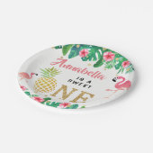 トロピカルサマービーチルアウ(ハワイ式宴会)ガールズ1st誕生日 ペーパープレート (アングル)