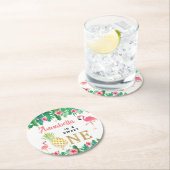 トロピカルサマービーチルアウ（ハワイ式宴会）ガールズ1st誕生日 ラウンドペーパーコースター (インサイチュ)