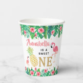 トロピカルサマービーチルアウ(ハワイ式宴会)ガールズ1st誕生日 紙コップ (裏面)