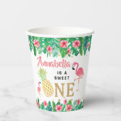 トロピカルサマービーチルアウ(ハワイ式宴会)ガールズ1st誕生日 紙コップ (正面)