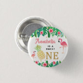 トロピカルサマービーチルアウ（ハワイ式宴会）ガールズ1st誕生日 缶バッジ (正面&裏面)