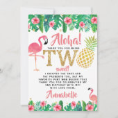 トロピカルサマービーチルアウ（ハワイ式宴会）ガールズ2nd誕生日 サンキューカード (正面)