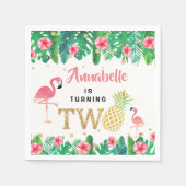 トロピカルサマービーチルアウ(ハワイ式宴会)ガールズ2nd誕生日 スタンダードカクテルナプキン (正面)