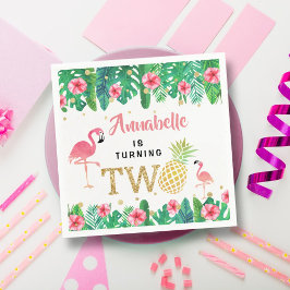 トロピカルサマービーチルアウ（ハワイ式宴会）ガールズ2nd誕生日 スタンダードカクテルナプキン