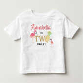 トロピカルサマービーチルアウ(ハワイ式宴会)ガールズ2nd誕生日 トドラーTシャツ (正面)