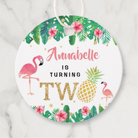 トロピカルサマービーチルアウ（ハワイ式宴会）ガールズ2nd誕生日 フェイバータグ (正面)