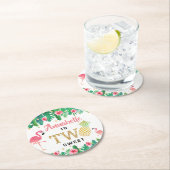 トロピカルサマービーチルアウ(ハワイ式宴会)ガールズ2nd誕生日 ラウンドペーパーコースター (インサイチュ)