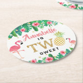 トロピカルサマービーチルアウ(ハワイ式宴会)ガールズ2nd誕生日 ラウンドペーパーコースター (アングル)