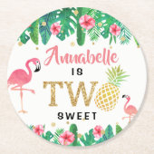 トロピカルサマービーチルアウ(ハワイ式宴会)ガールズ2nd誕生日 ラウンドペーパーコースター (正面)