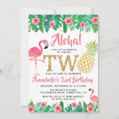 トロピカルサマービーチルアウ(ハワイ式宴会)ガールズ2nd誕生日 招待状 (正面)
