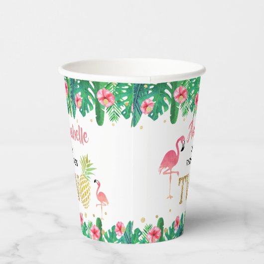 トロピカルサマービーチルアウ（ハワイ式宴会）ガールズ2nd誕生日 紙コップ (右)