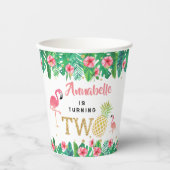 トロピカルサマービーチルアウ(ハワイ式宴会)ガールズ2nd誕生日 紙コップ (正面)