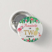 トロピカルサマービーチルアウ（ハワイ式宴会）ガールズ2nd誕生日 缶バッジ (正面&裏面)