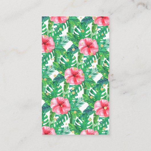 トロピカルサマービーチルアウ（ハワイ式宴会）ガールベビーシャワーブック エンクロージャーカード (裏面)