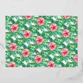 トロピカルサマービーチルアウ（ハワイ式宴会）ガール1stバースデーフォト 箔招待状 (裏面)