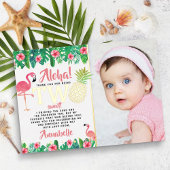 トロピカルサマービーチルアウ（ハワイ式宴会）ガール2ndバースデーフォト 箔招待状