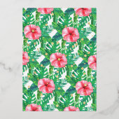 トロピカルサマービーチルアウ（ハワイ式宴会）ベビーシャワーありがとう 箔招待状 (裏面)