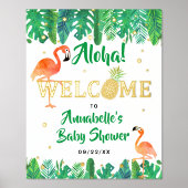 トロピカルサマービーチルアウ(ハワイ式宴会)ボーイズベビーシャワー実在 箔ポスター (正面)