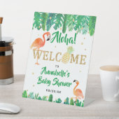 トロピカルサマービーチルアウ(ハワイ式宴会)ボーイズベビーシャワー 台座サイン (インサイチュ)