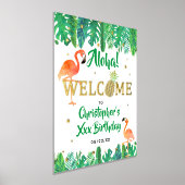 トロピカルサマービーチルアウ(ハワイ式宴会)ボーイズ誕生日歓迎 箔ポスター (レイダウン)