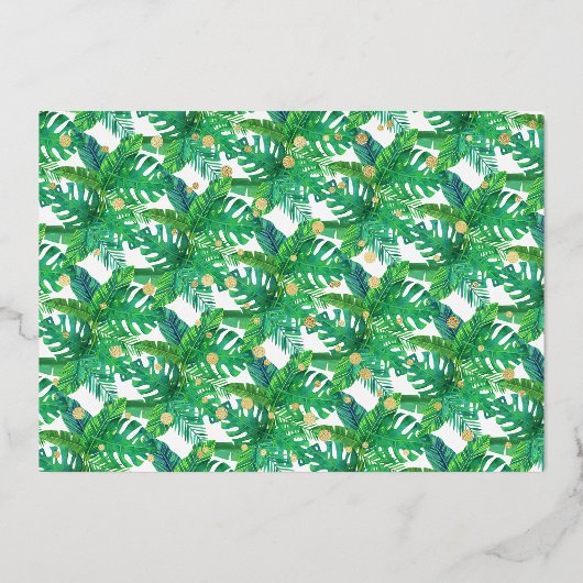 トロピカルサマービーチルアウ(ハワイ式宴会)ボーイズ1歳実在誕生日 箔招待状 (裏面)