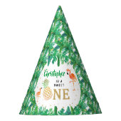 トロピカルサマービーチルアウ（ハワイ式宴会）ボーイズ1st誕生日 パーティーハット (正面)