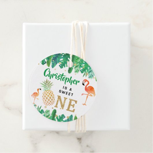 トロピカルサマービーチルアウ(ハワイ式宴会)ボーイズ1st誕生日 フェイバータグ (インサイチュ)