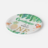 トロピカルサマービーチルアウ（ハワイ式宴会）ボーイズ1st誕生日 ペーパープレート (アングル)