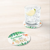 トロピカルサマービーチルアウ（ハワイ式宴会）ボーイズ1st誕生日 ラウンドペーパーコースター (インサイチュ)