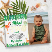 トロピカルサマービーチルアウ（ハワイ式宴会）ボーイズ2ndバースデーフォト 箔招待状