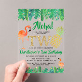トロピカルサマービーチルアウ(ハワイ式宴会)ボーイズ2nd誕生日 アクリル招待状 (インサイチュ (ポータブル))