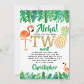 トロピカルサマービーチルアウ（ハワイ式宴会）ボーイズ2nd誕生日 サンキューカード (正面)