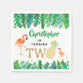 トロピカルサマービーチルアウ(ハワイ式宴会)ボーイズ2nd誕生日 スタンダードカクテルナプキン (正面)