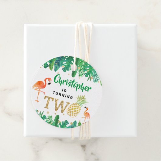 トロピカルサマービーチルアウ(ハワイ式宴会)ボーイズ2nd誕生日 フェイバータグ (インサイチュ)