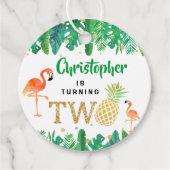 トロピカルサマービーチルアウ(ハワイ式宴会)ボーイズ2nd誕生日 フェイバータグ (正面)