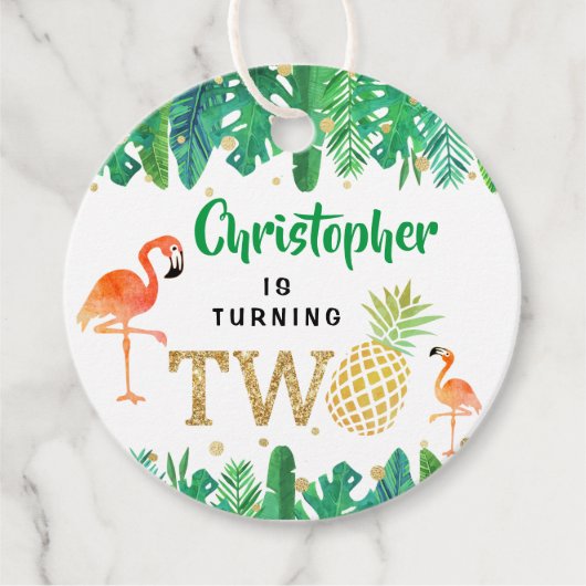 トロピカルサマービーチルアウ(ハワイ式宴会)ボーイズ2nd誕生日 フェイバータグ (正面)