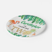 トロピカルサマービーチルアウ（ハワイ式宴会）ボーイズ2nd誕生日 ペーパープレート (アングル)