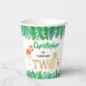 トロピカルサマービーチルアウ(ハワイ式宴会)ボーイズ2nd誕生日 紙コップ (裏面)