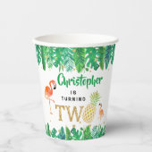 トロピカルサマービーチルアウ(ハワイ式宴会)ボーイズ2nd誕生日 紙コップ (正面)