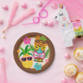 トロピカルサマービーチルアウ（ハワイ式宴会）誕生日 ペーパープレート (パーティー)